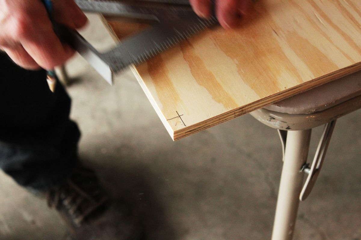 Corner edge of each leg when you attached your side panels