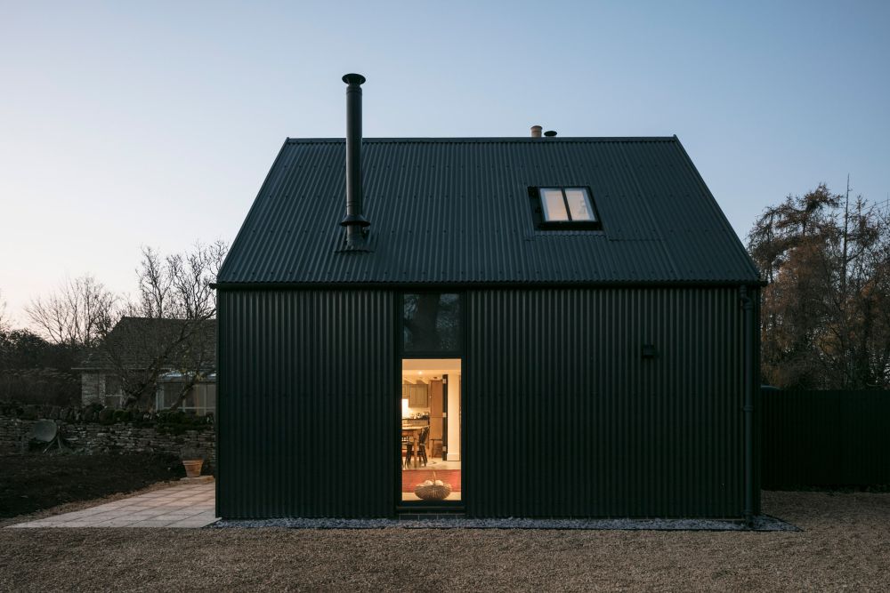 Corrugated metal extension eastabrook architects side view