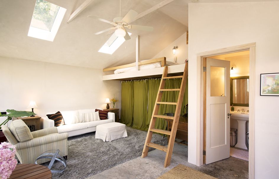 Costal retreat garage conversion living loft bed