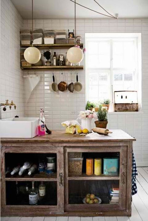 Country kitchen design subway tiles