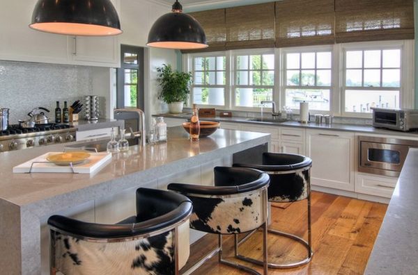 Cowhide kitchen bar stool