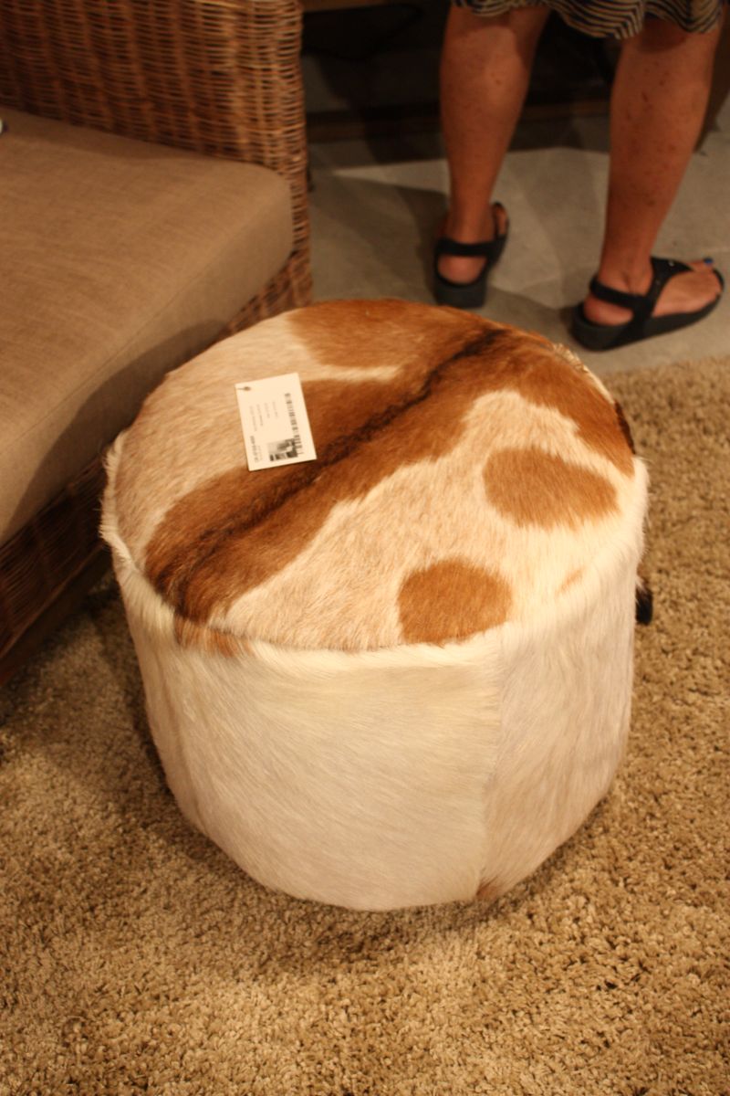 cowhide small ottoman