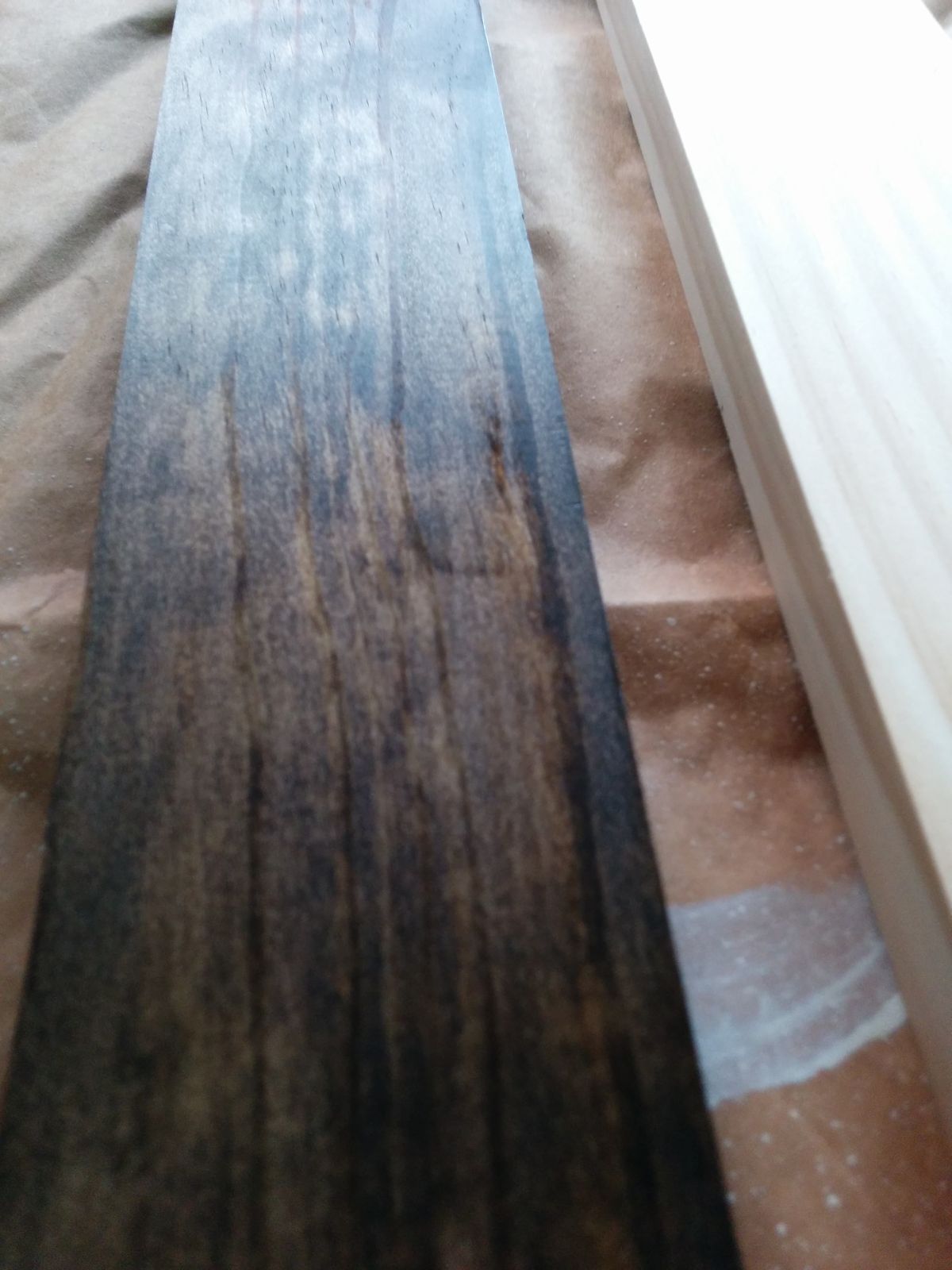 Dark wood stain picture ledge