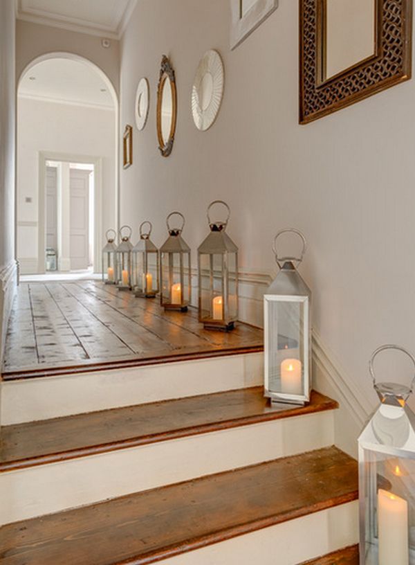 Decorate the hallway with candles