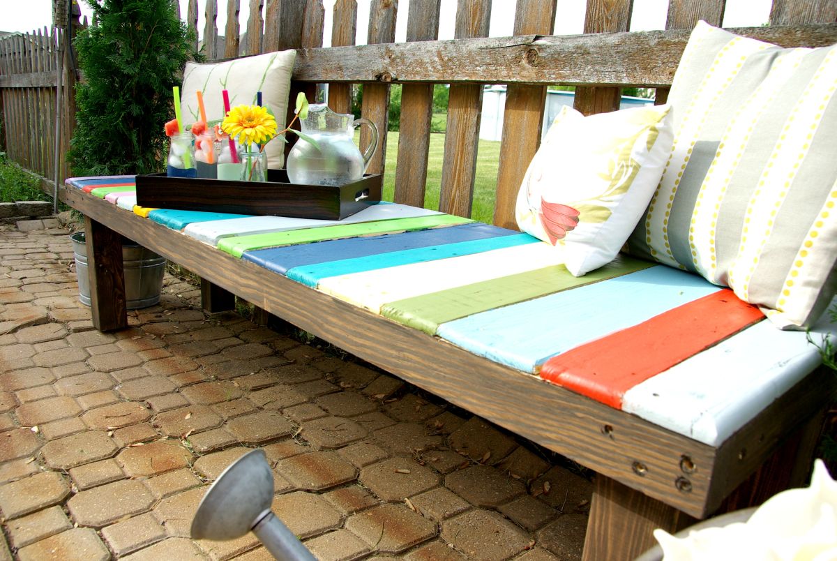 Decorate the wood seating area