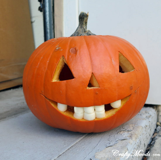 Use Marshmallows to Give Your Pumpkin Teeth