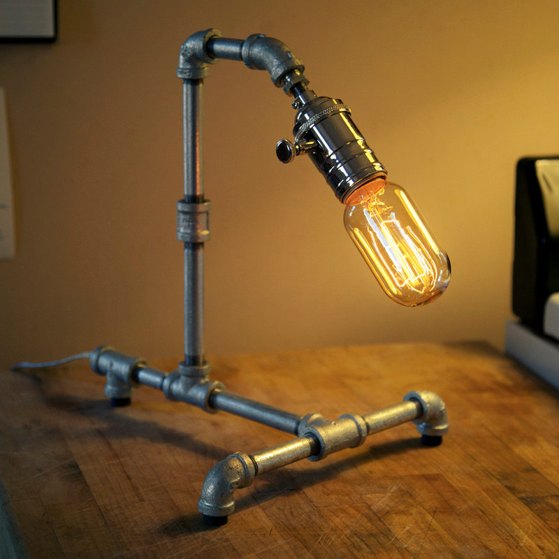 Desk pipe lamp