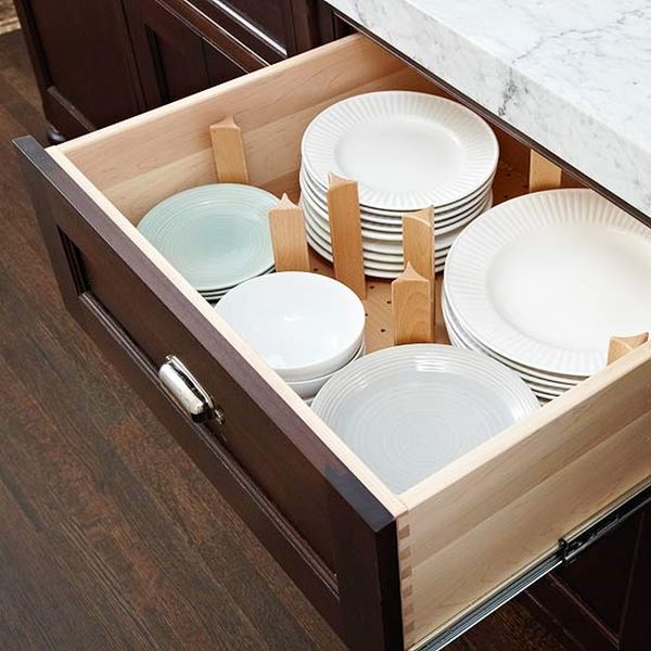 Dishware drawers are sensibly