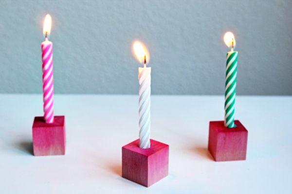 Diy birthday candleholder block