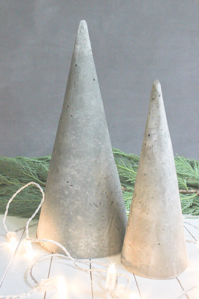 diy concrete christmas trees