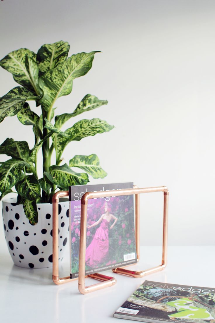 diy copper magazine holder