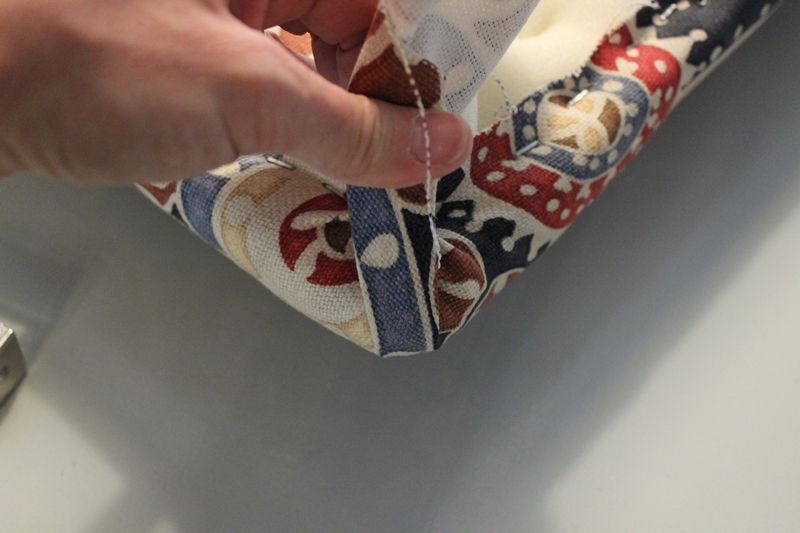Diy headboard fold the corner fabric