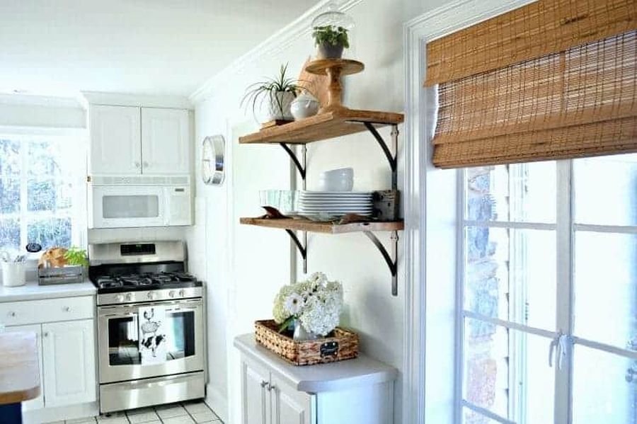 Diy kitchen open shelving