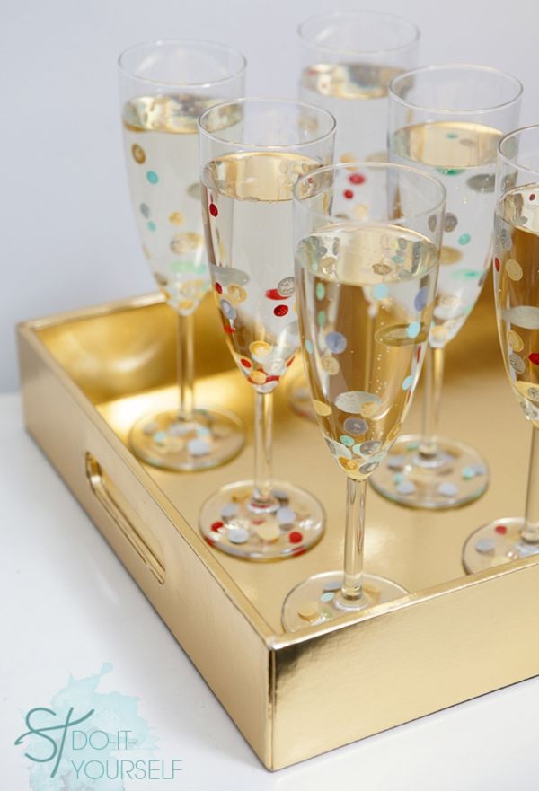 Diy polka dot glassware