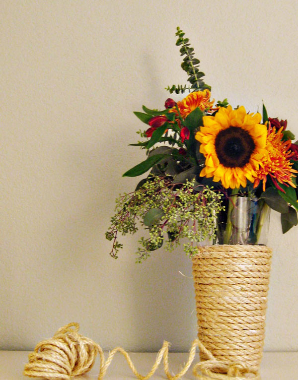 Diy sisal rope centerpiece vase06