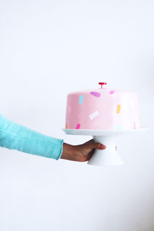 diy sprinkle cake stand
