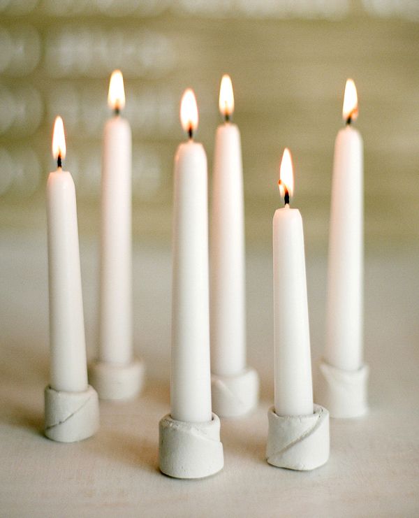 Diy winter wedding candleholder