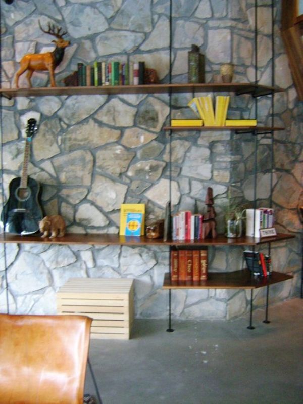 Diy wood and pipes shelving system