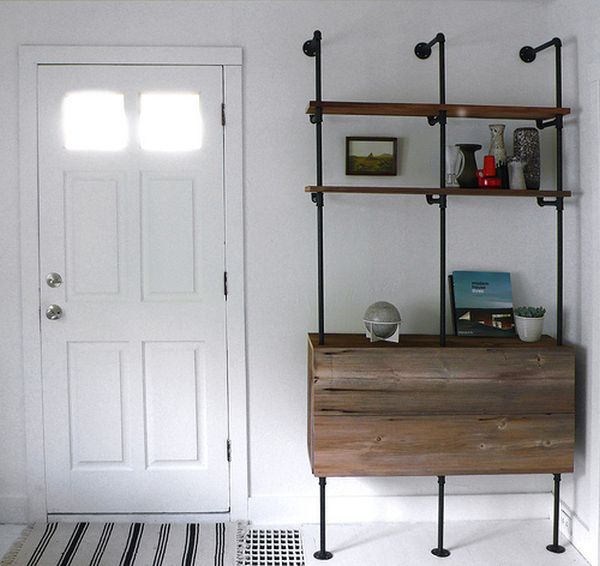 Diy wood and pipes shelving system3