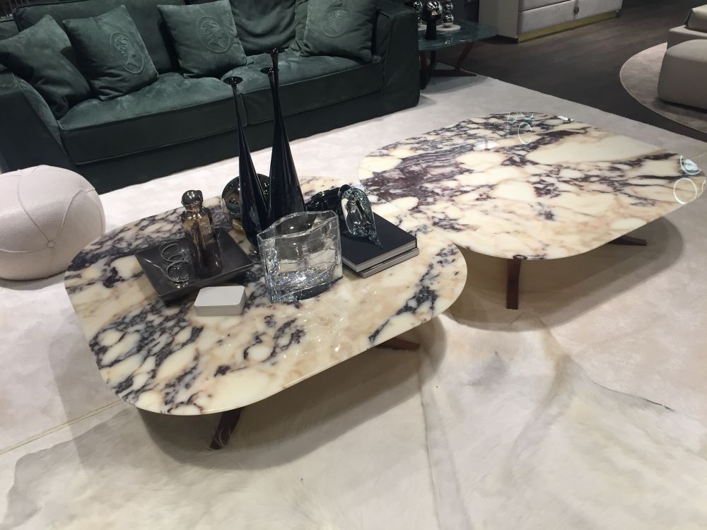 duo coffee tables with marble on top