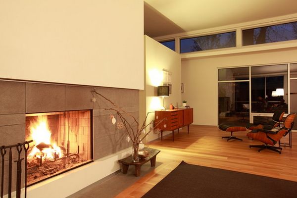 Eames chair modern fireplace beautiful design