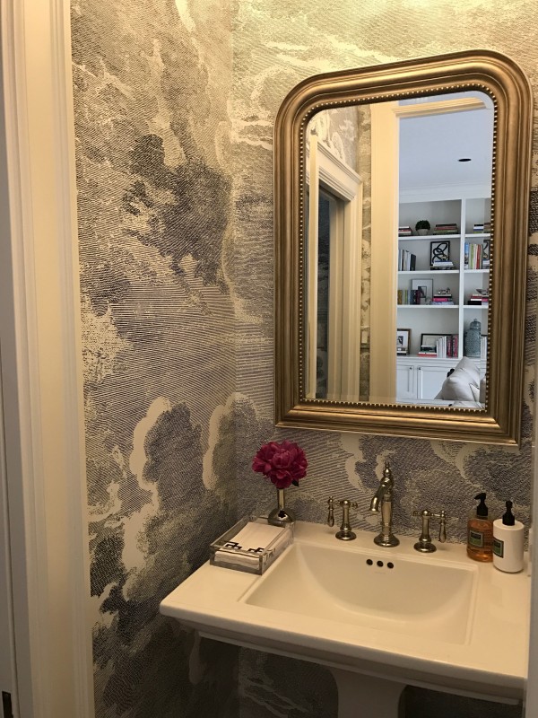 eclectic artistic powder room