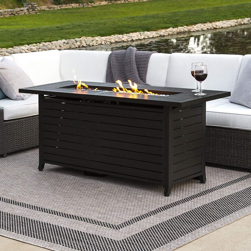 ectangular Extruded Aluminum Gas Fire Pit Table