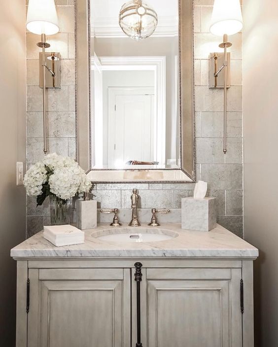 elegant powder room