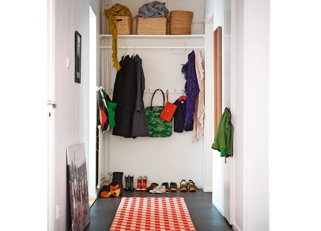 End of hallway entryway storage