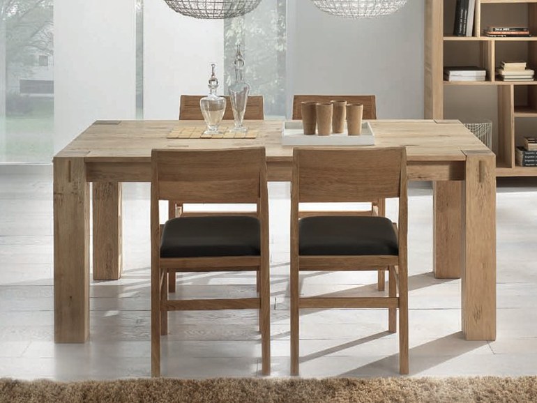 Extending rectangular solid wood table