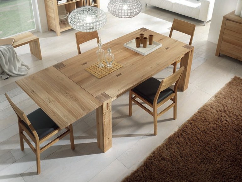 Extending rectangular solid wood table1