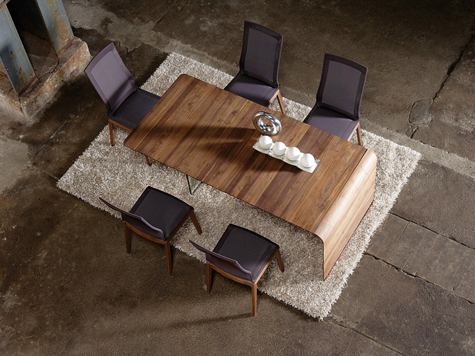 Extending rectangular wooden dining table2