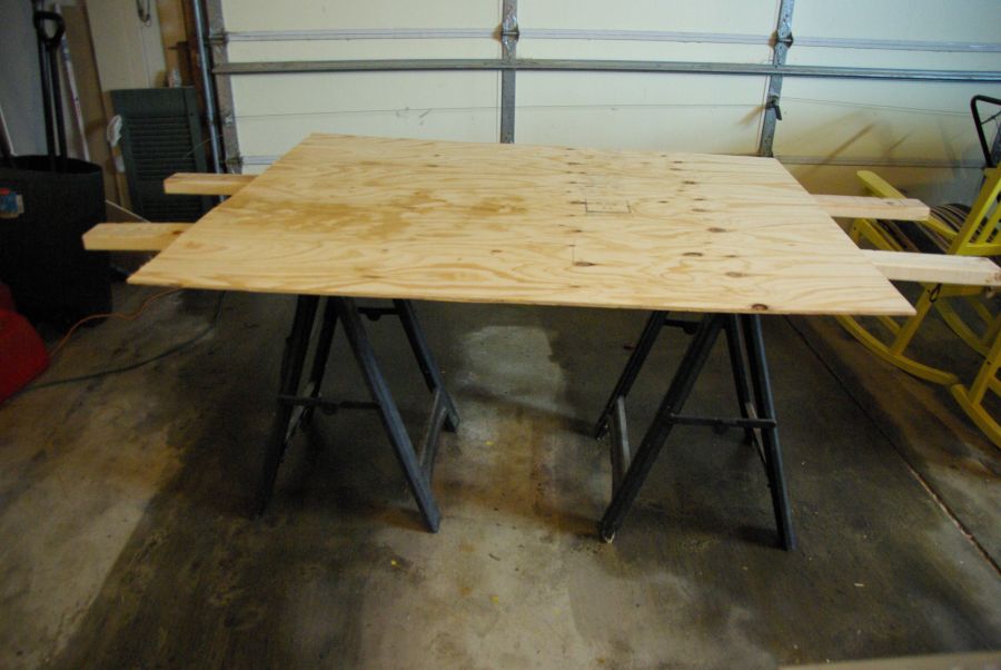 Farmhouse table creating the top