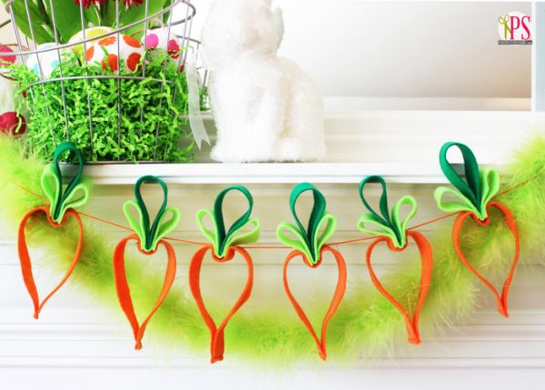 Felt carrot garland