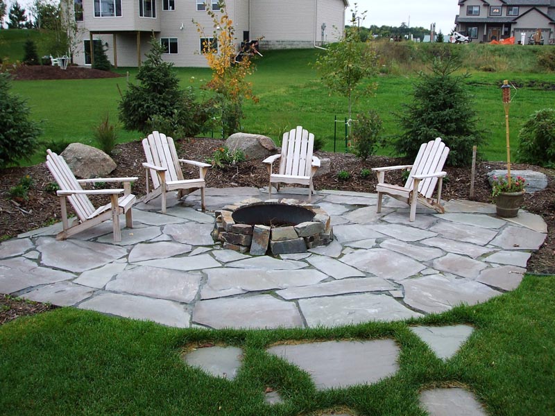 Firepit rocks path decor