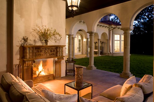 Fireplace design backyard