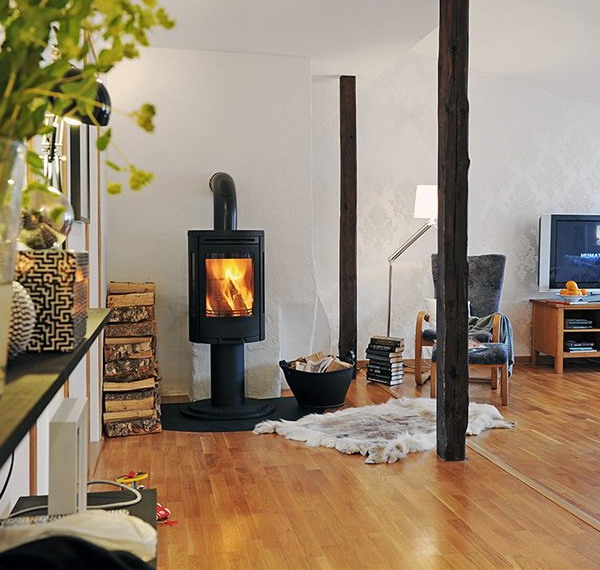 Fireplace in swedish home 1