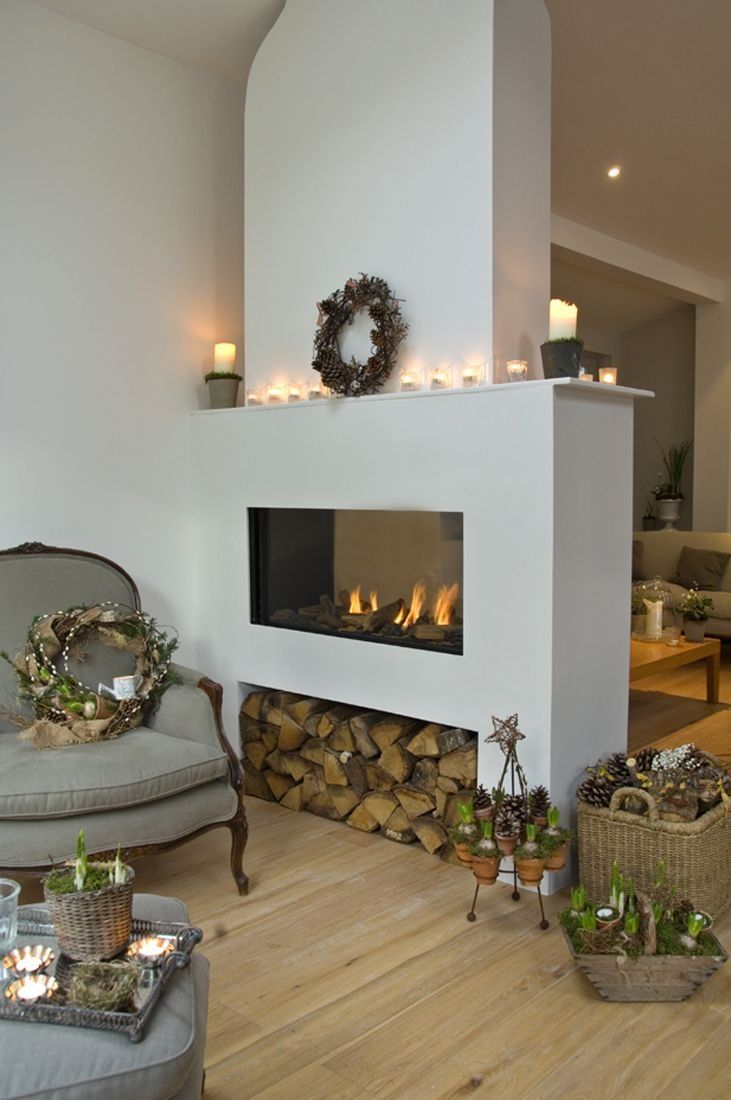 Fireplace with space under for wood