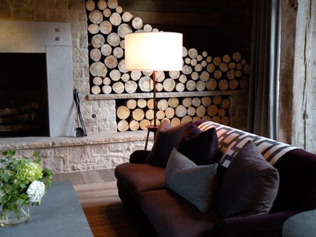 Fireplace wood storage