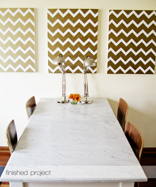 Fiy gold chevron paintings