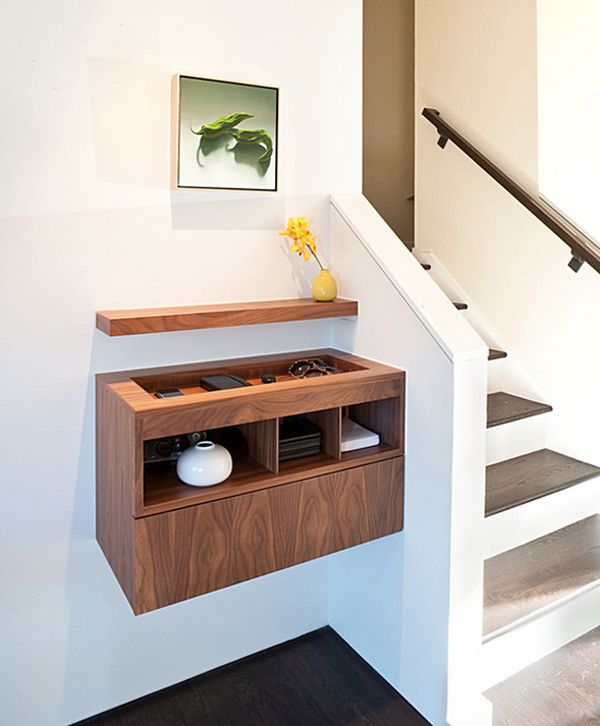 Flating mid century console entryway