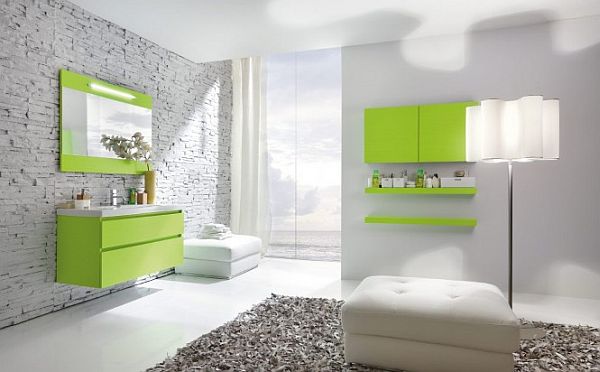 Flourescent green bathroom 600x412