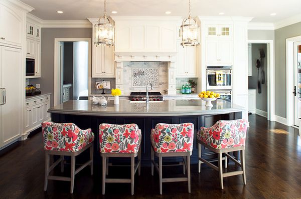 Flowers kitchen bar stool