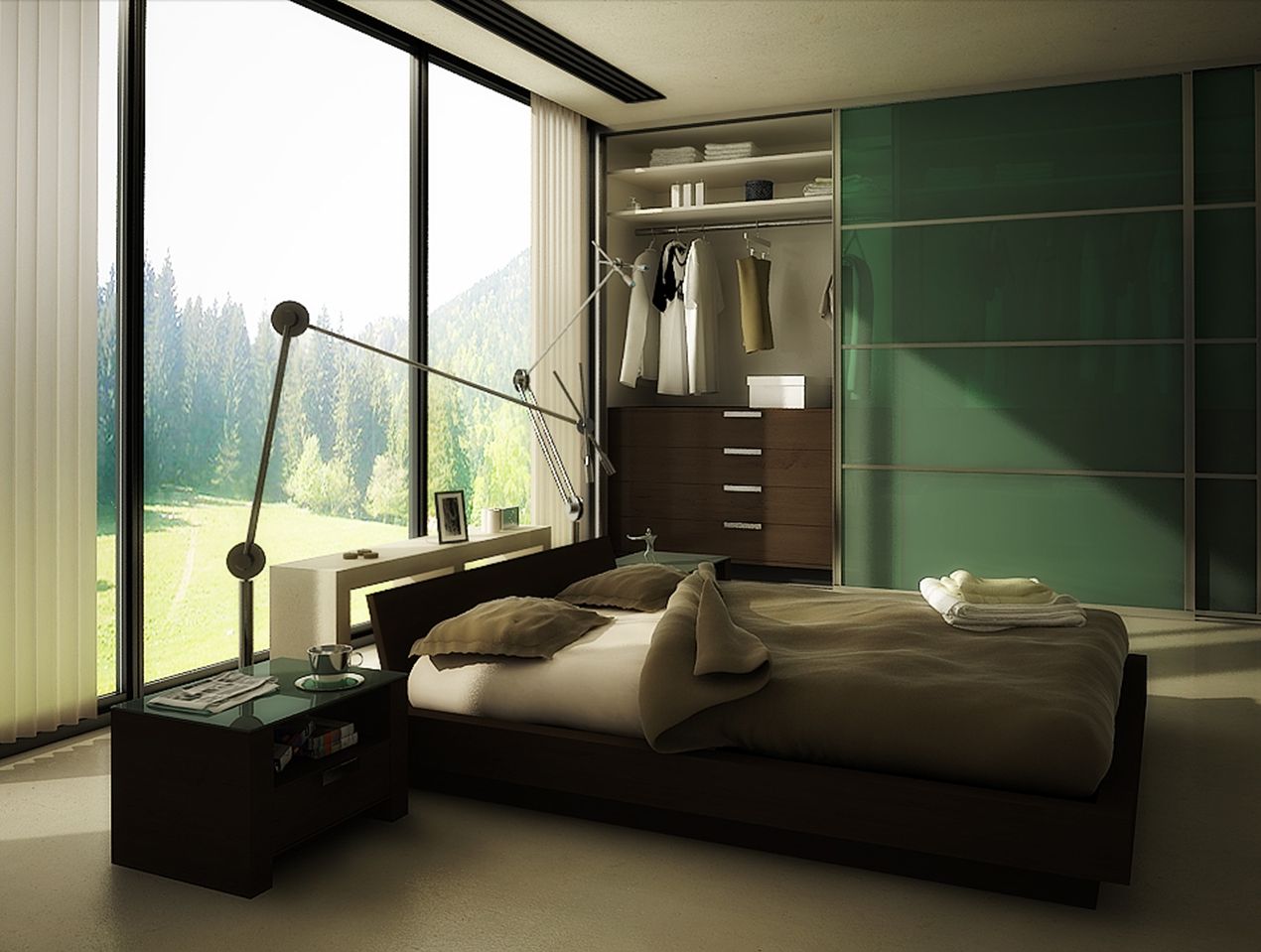 Forest green bedroom color combinations