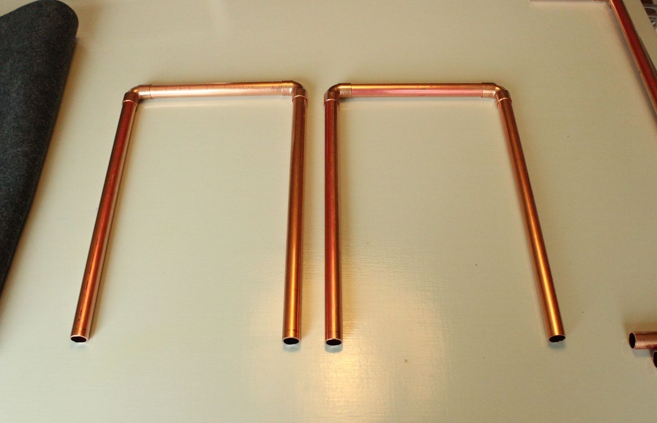 Four copper pipes
