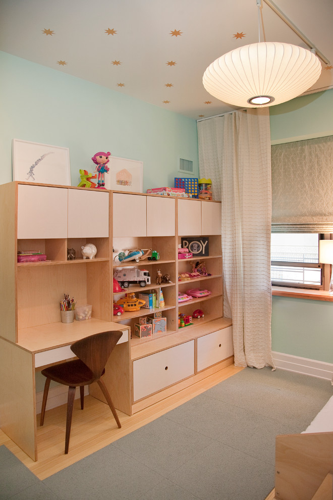 Furniture for kids room with desk and storage