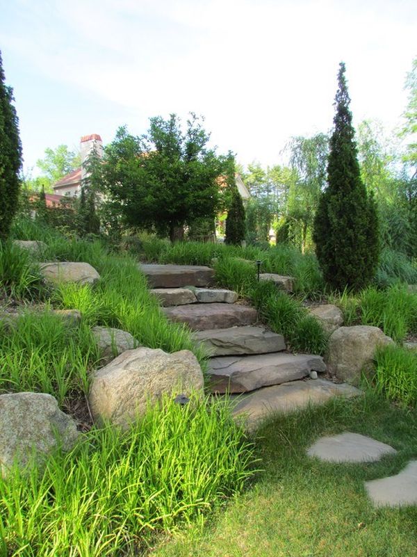 Garden stone stairs