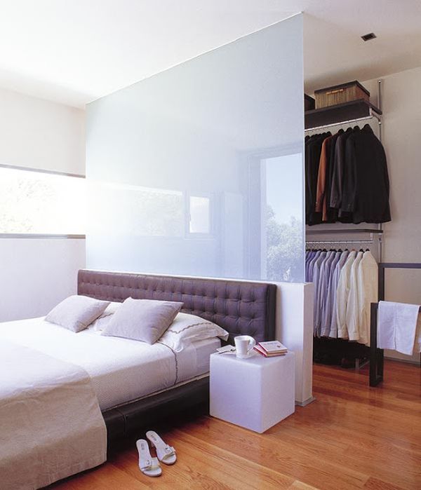 Glass divider wardrobe for bedroom1