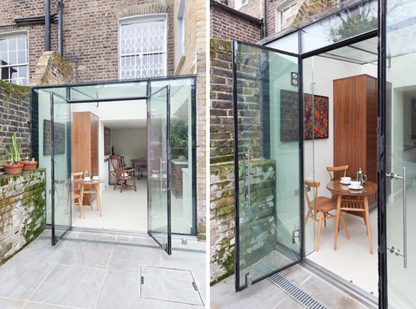 Glass extension for dining room