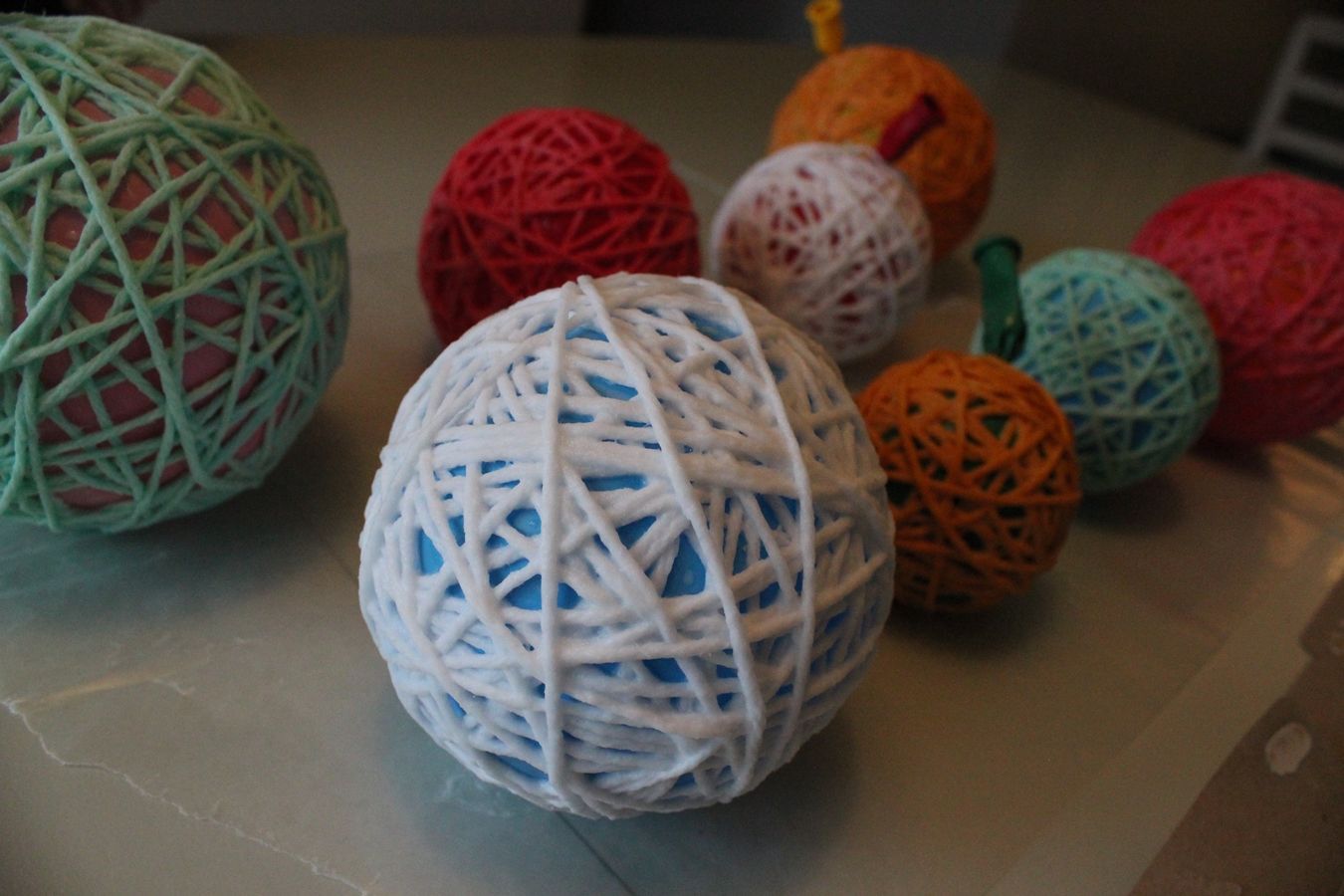 Glue balls string